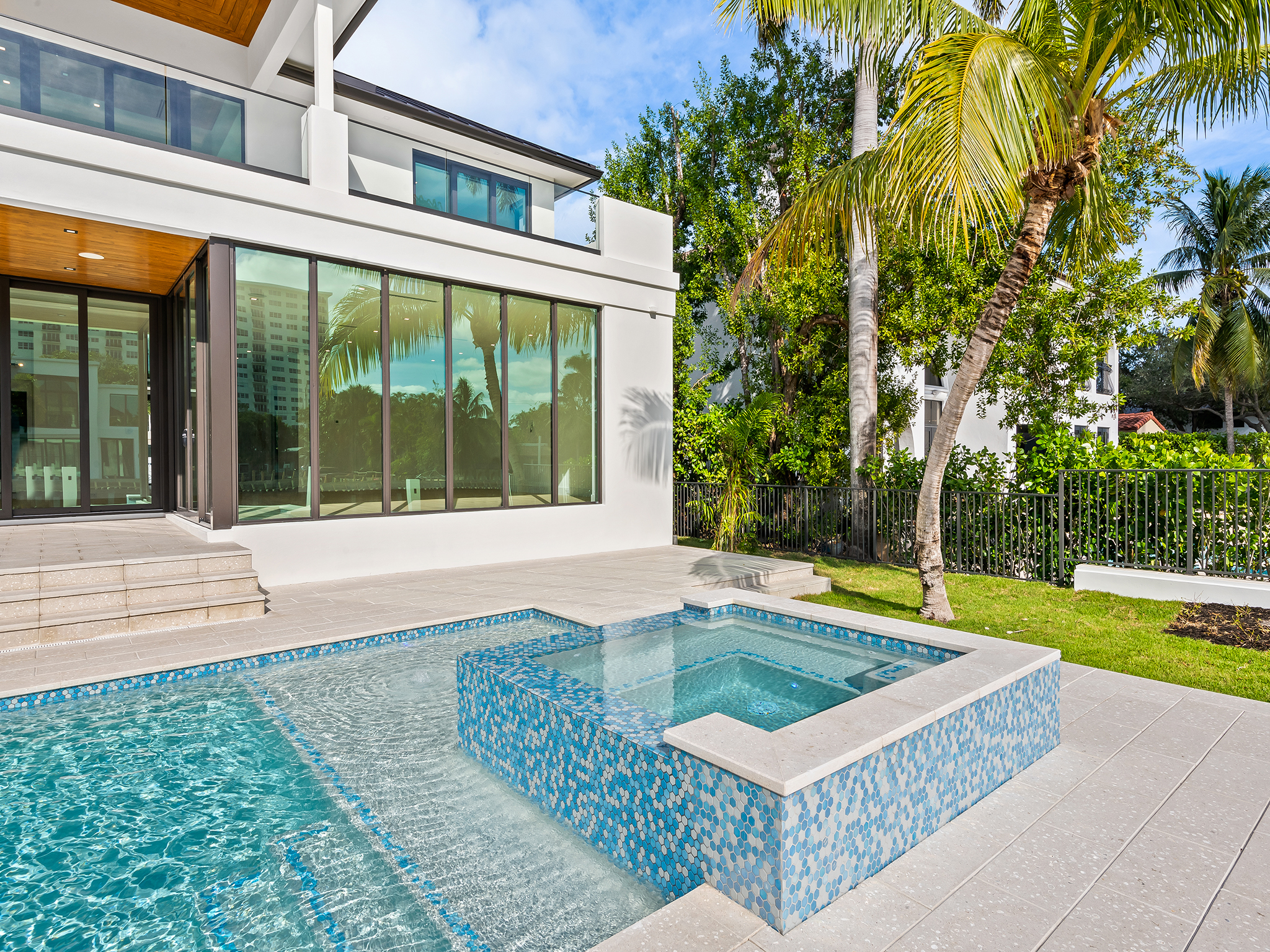 Impact window wall installation — Fort Lauderdale luxury home